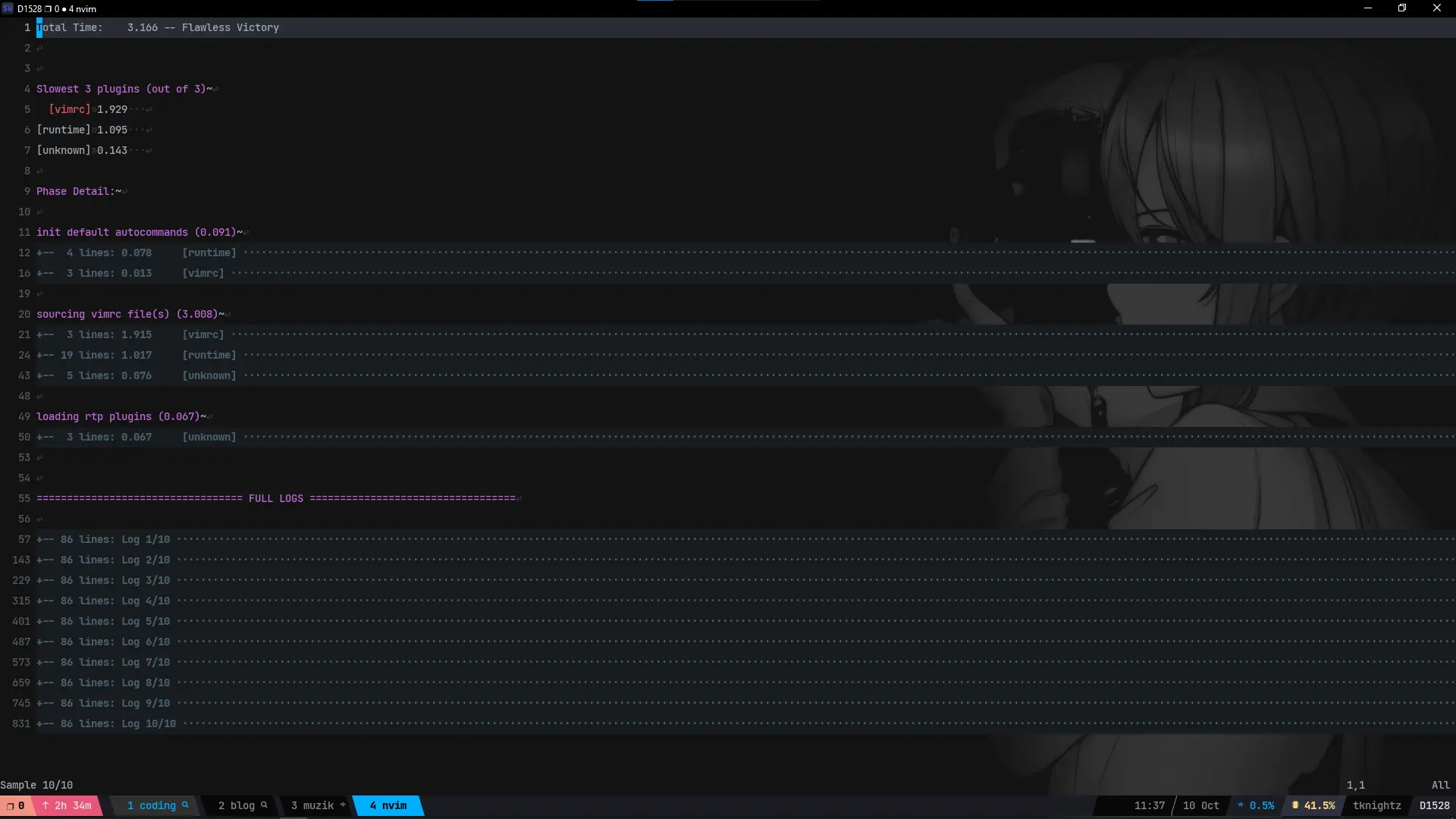 Neovim Startup Time